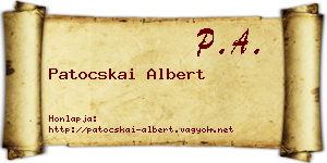 Patocskai Albert névjegykártya